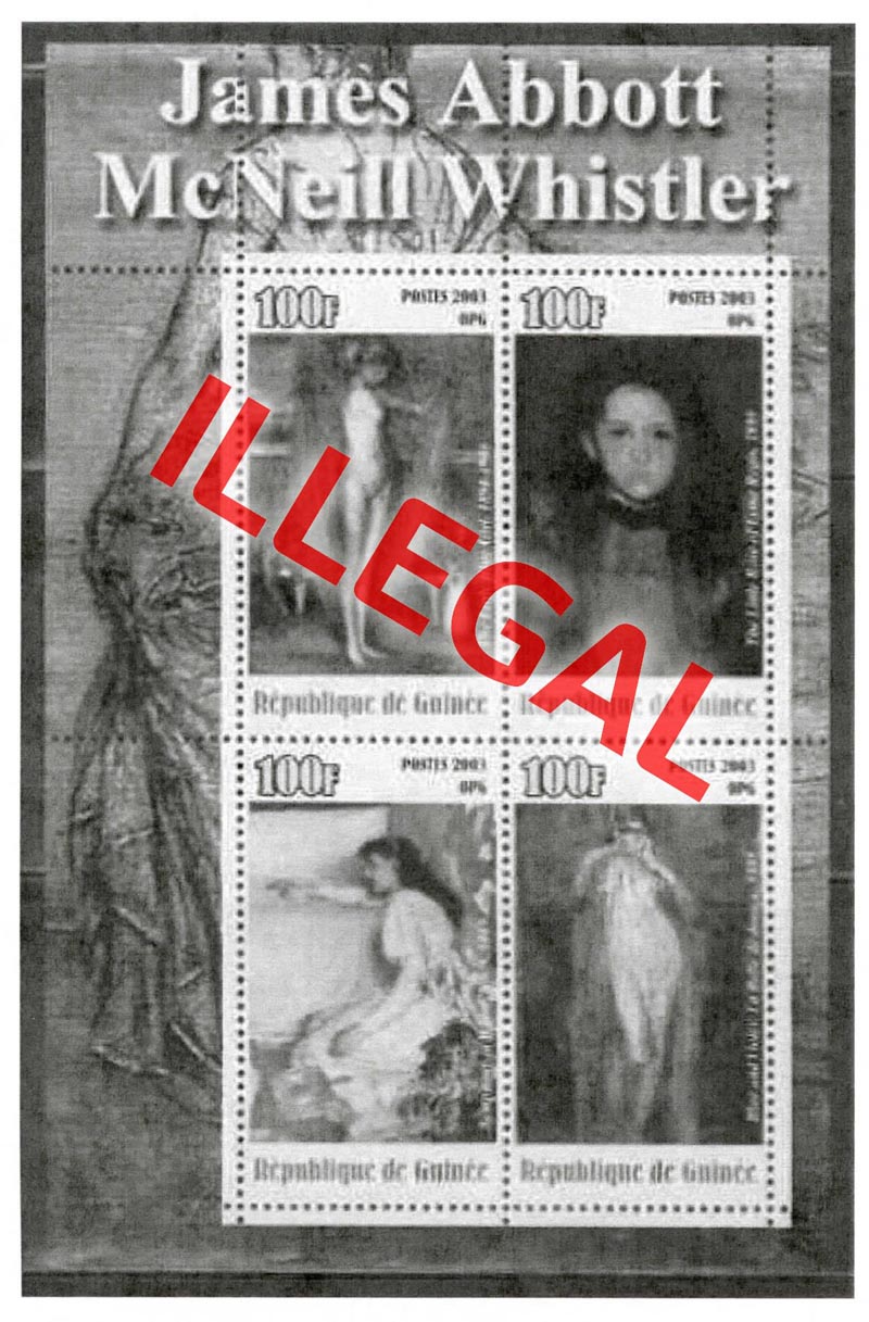 Illegal stamps of guinea. Whistler