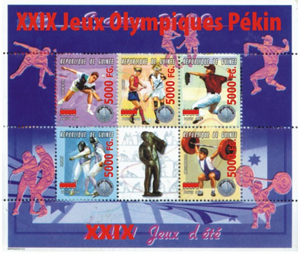 XXIX Jeux Olympiques Pekin - Issue of Guinée postage stamps
