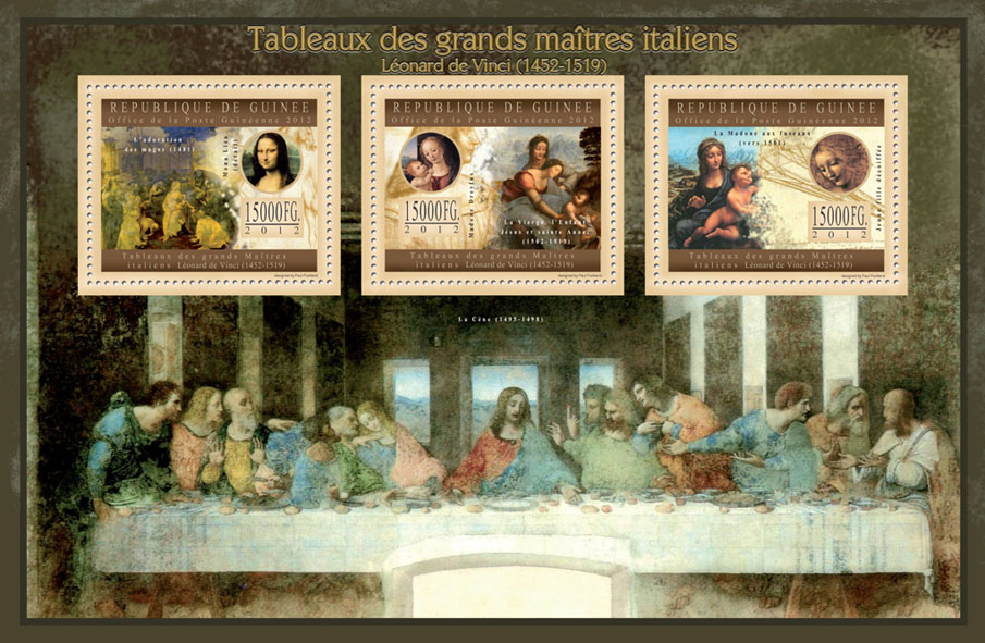 Great Italian Masters Paintings X - Issue of Guinée postage stamps