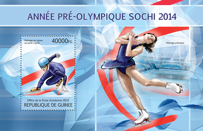 Year pre-Olympic Sochi 2014 - Issue of Guinée postage stamps