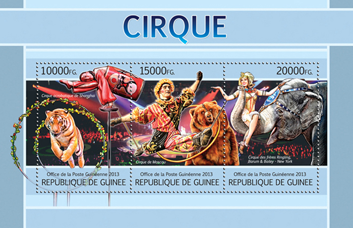 Circus - Issue of Guinée postage stamps