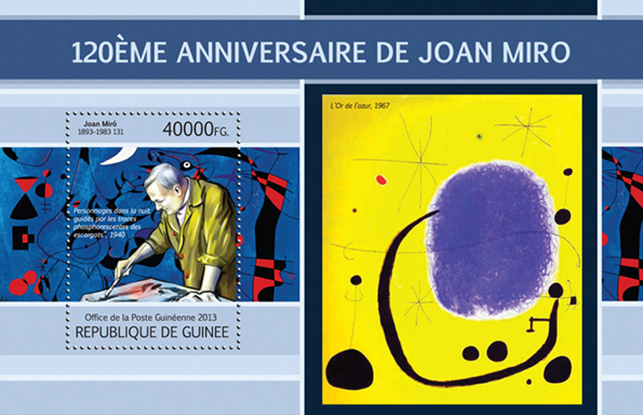 Joan Miro - Issue of Guinée postage stamps