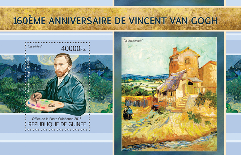Vincent Van Gogh - Issue of Guinée postage stamps