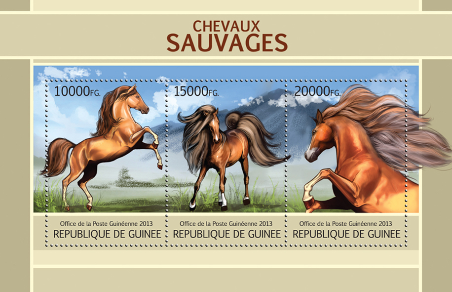 Wild Horses - Issue of Guinée postage stamps