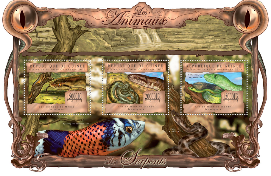 Snakes - Issue of Guinée postage stamps