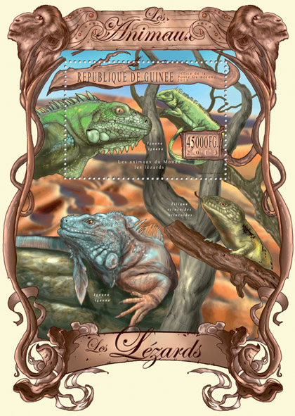 Lizards - Issue of Guinée postage stamps
