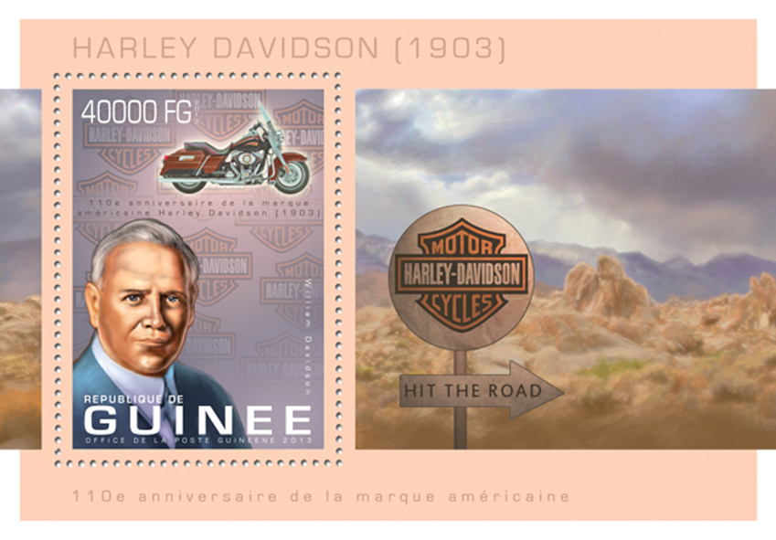 Harley Davidson - Issue of Guinée postage stamps