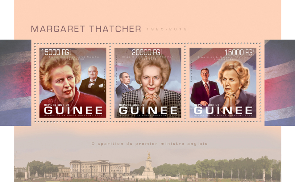 Margaret Thatcher - Issue of Guinée postage stamps