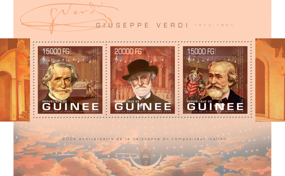 Giuseppe Verdi - Issue of Guinée postage stamps