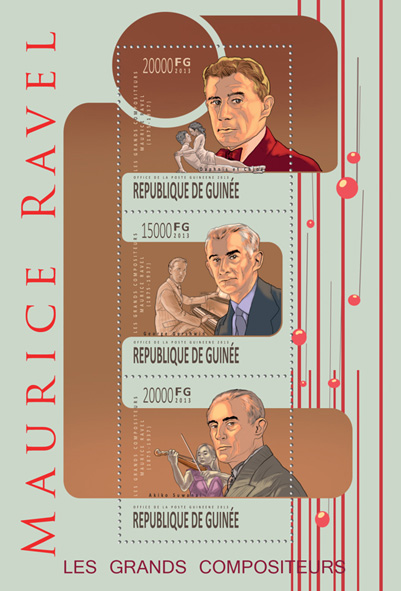 Maurice Ravel - Issue of Guinée postage stamps