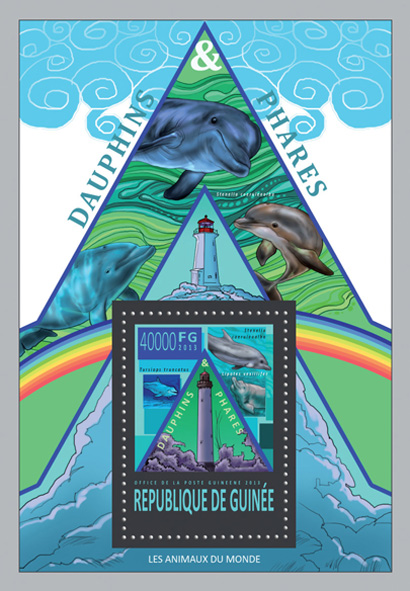 Dolphins and Lighthouses - Issue of Guinée postage stamps