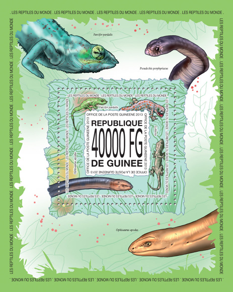 Reptiles - Issue of Guinée postage stamps