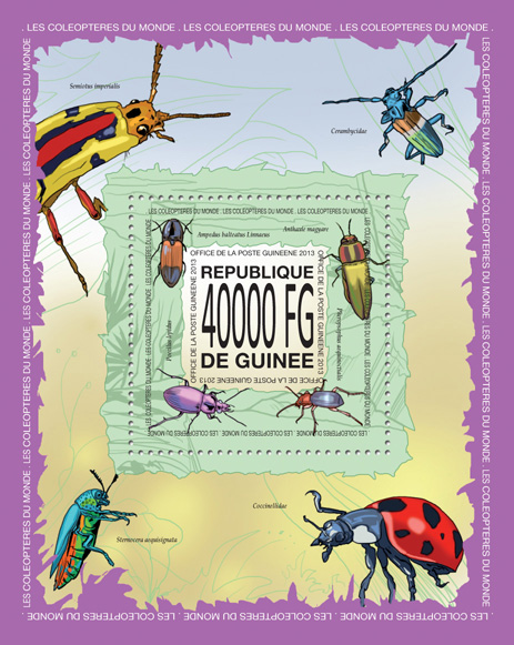 Beetles - Issue of Guinée postage stamps