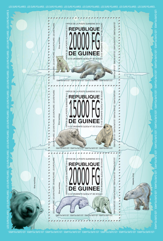 Polar Bears - Issue of Guinée postage stamps