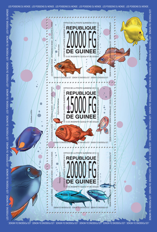 Fishes - Issue of Guinée postage stamps