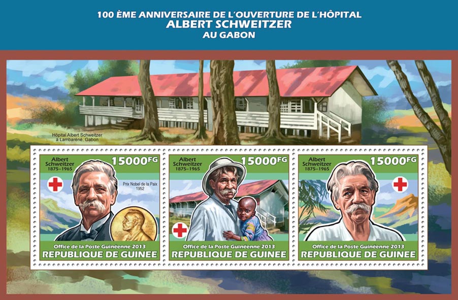 Albert Schweitzer - Issue of Guinée postage stamps