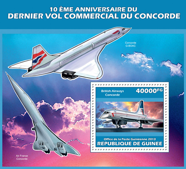 Concorde - Issue of Guinée postage stamps