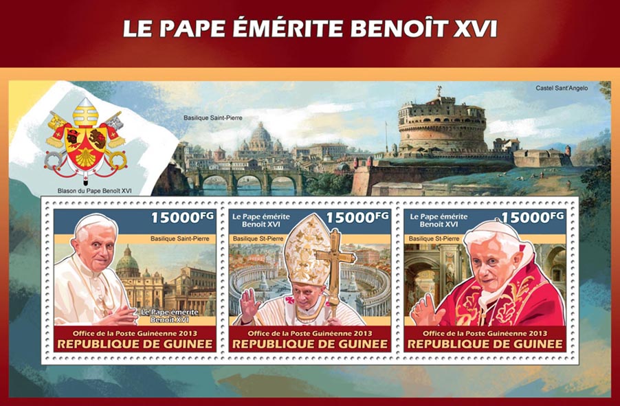 Benedict XVI - Issue of Guinée postage stamps