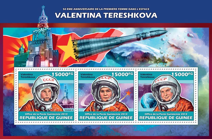 Valentina Tereshkova - Issue of Guinée postage stamps