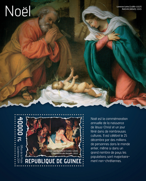 Christmas paintings - Issue of Guinée postage stamps