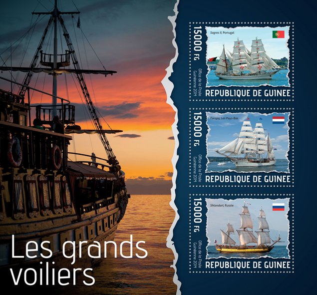 Tall ships  - Issue of Guinée postage stamps