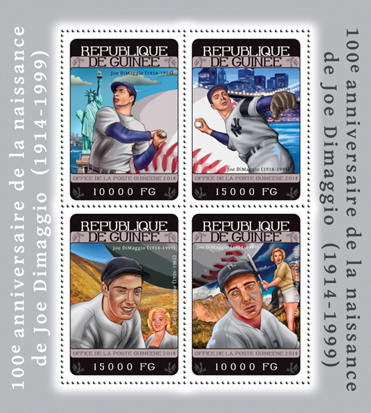 Joe DiMaggio and Marilyn Monroe - Issue of Guinée postage stamps