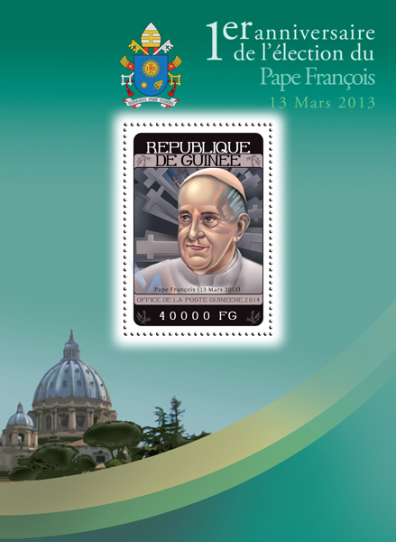 Pope Francis  - Issue of Guinée postage stamps