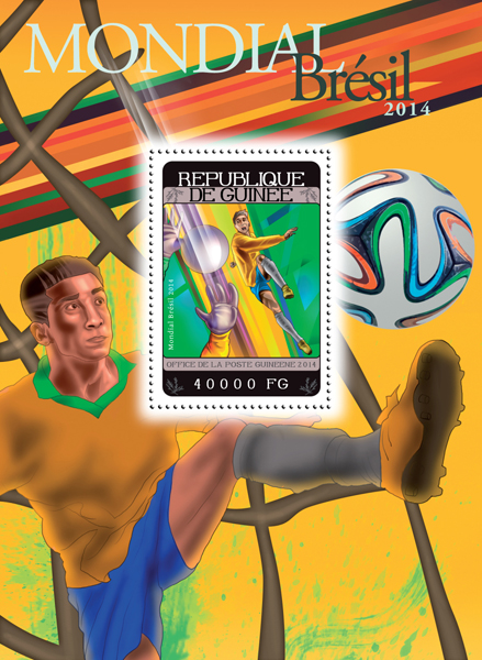 Football Brazil 2014  - Issue of Guinée postage stamps