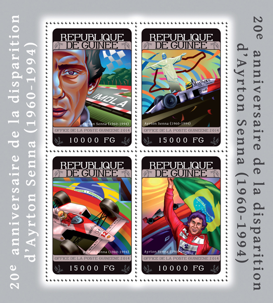 Ayrton Senna - Issue of Guinée postage stamps
