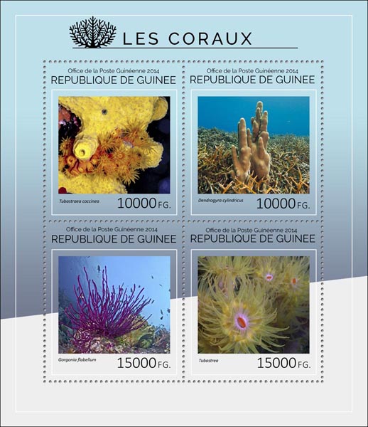 Corals - Issue of Guinée postage stamps