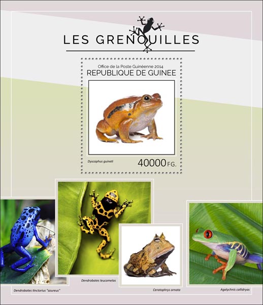 Frogs - Issue of Guinée postage stamps