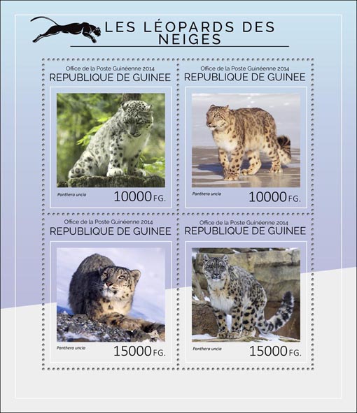 Snow leopards - Issue of Guinée postage stamps