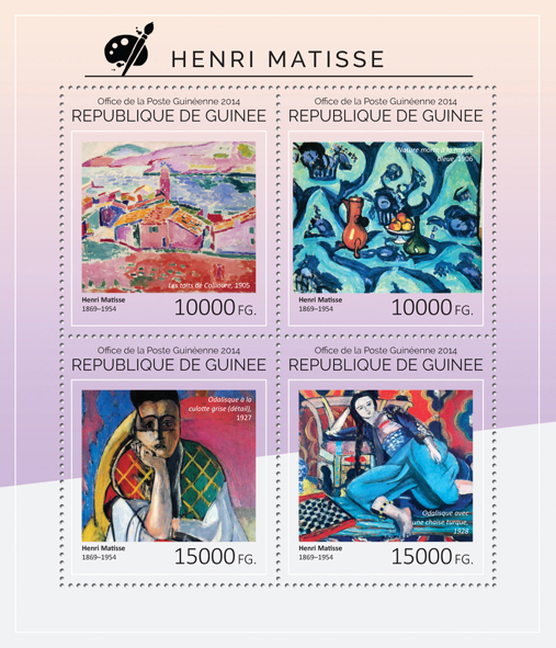 Henri Matisse - Issue of Guinée postage stamps
