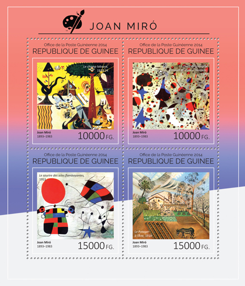 Joan Miró - Issue of Guinée postage stamps