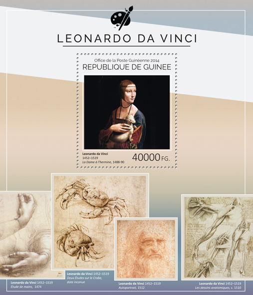 Leonardo da Vinci - Issue of Guinée postage stamps