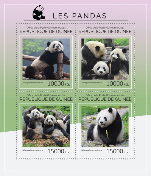 Pandas - Issue of Guinée postage stamps