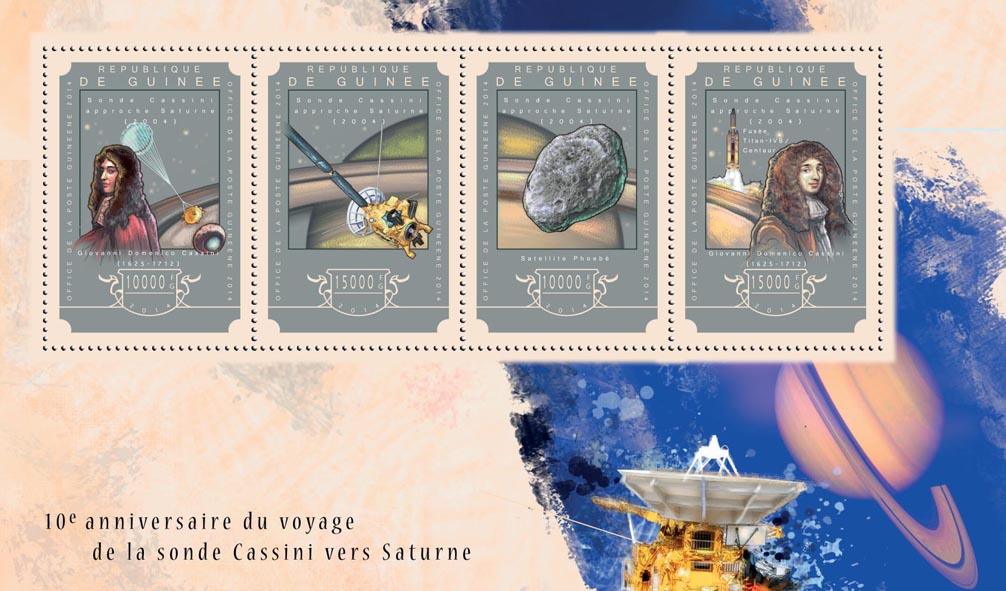 Spacecraft Cassini - Issue of Guinée postage stamps