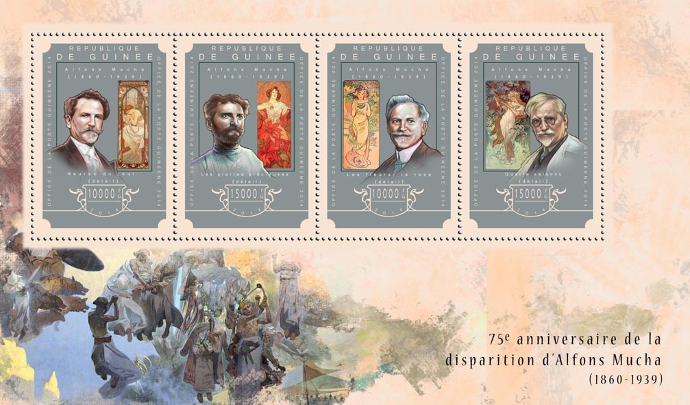 Alfons Mucha - Issue of Guinée postage stamps