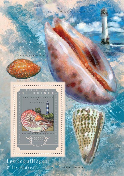 Shells and lighthouses - Issue of Guinée postage stamps