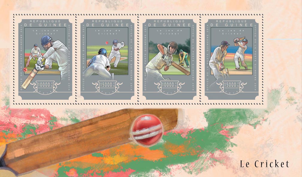 Cricket  - Issue of Guinée postage stamps