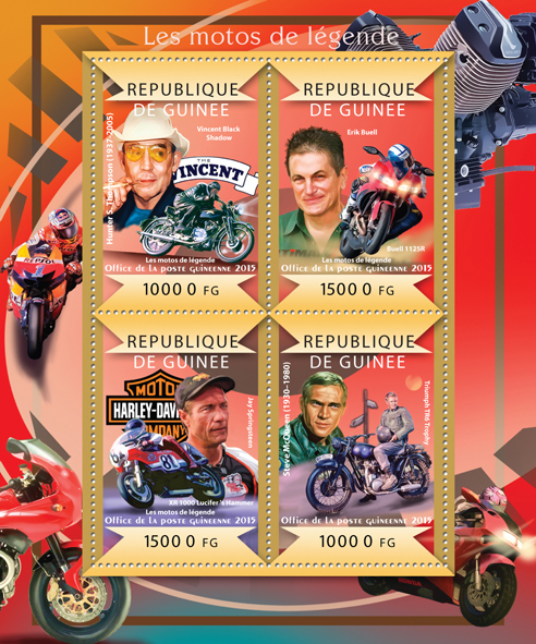 Legendary motorcycles - Issue of Guinée postage stamps