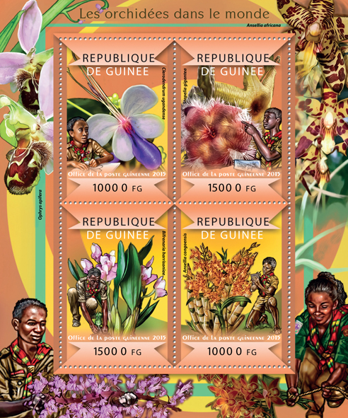Orchids of the World - Issue of Guinée postage stamps