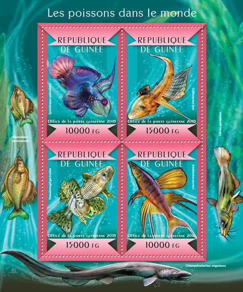 Fishes of the World - Issue of Guinée postage stamps