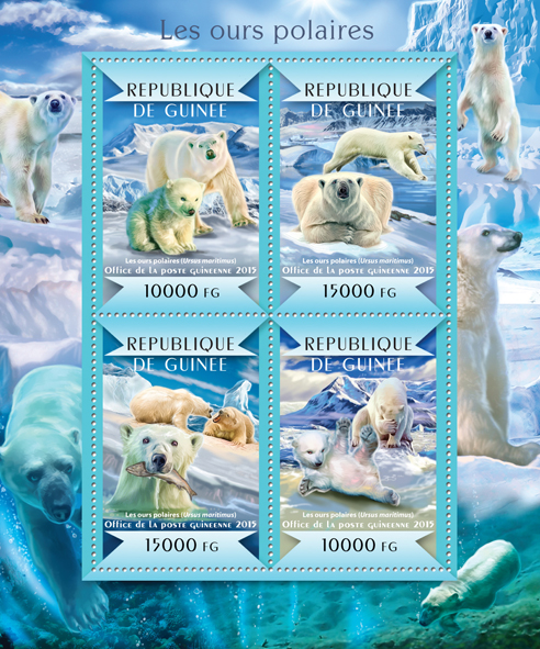 Polar bears - Issue of Guinée postage stamps
