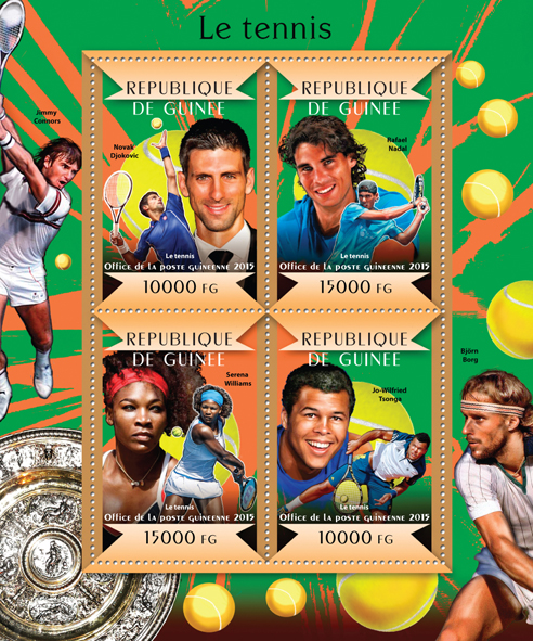 Tennis - Issue of Guinée postage stamps