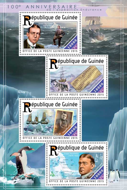 Endurance Expedition - Issue of Guinée postage stamps
