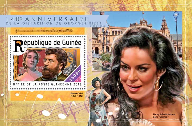 Georges Bizet - Issue of Guinée postage stamps