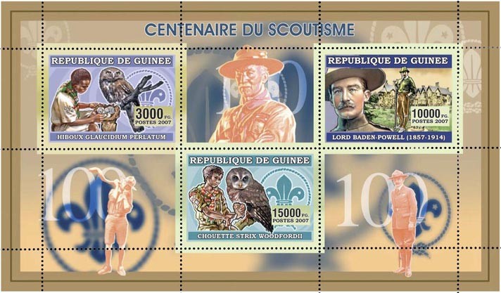 CENTENAIRE DU SCOUTISME 28 000 FG - Issue of Guinée postage stamps