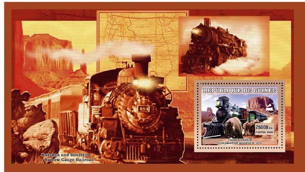 LOCOMOTIVE MODELE N?ﾂ?ﾰ 107 s/s 25 000 FG - Issue of Guinée postage stamps