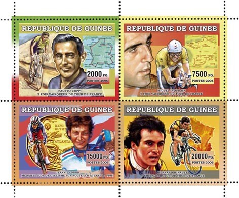 CYCLISME - Issue of Guinée postage stamps